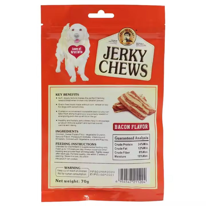 Dog Jerky Treats - Bacon - back